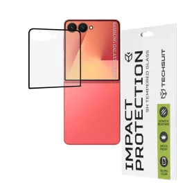   Techsuit - 111D Full Cover / Full Glue üvegfólia [Front Screen] - Samsung Galaxy Z Flip7 - Fekete széllel