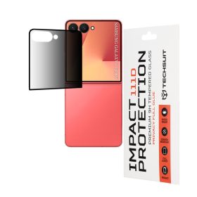   Techsuit - 111D Privacy betekintésgátló üvegfólia (Előlapi kijelzőre) - Samsung Galaxy Z Flip7 - Fekete