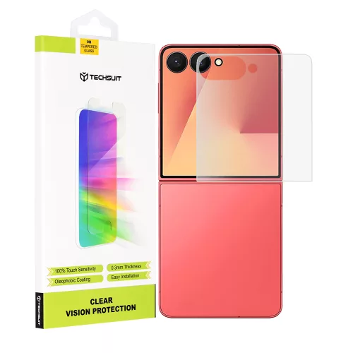 Techsuit - Clear Vision üvegfólia (Előlapi kijelzőre) - Samsung Galaxy Z Flip7 - Átlátszó