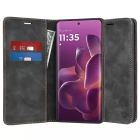   Techsuit - Confy Cover kinyitható tok - Motorola Edge 60 Pro - Fekete
