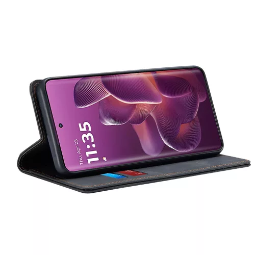 Techsuit - Confy Cover kinyitható tok - Motorola Edge 60 Pro - Fekete