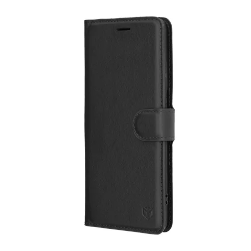 Techsuit - Leather Folio kinyitható tok - Motorola Edge 60 Pro - Fekete