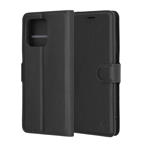 Techsuit - Leather Folio kinyitható tok - Motorola Edge 60 Pro - Fekete
