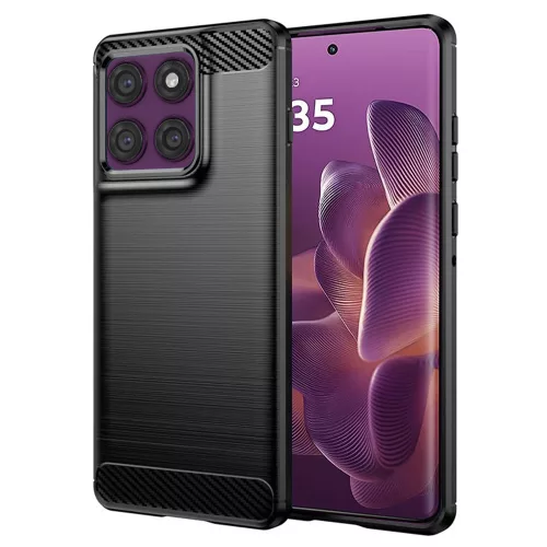 Techsuit - Carbon szilikon tok - Motorola Edge 60 Pro - Fekete