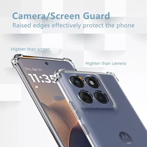 Techsuit - Shockproof Átlátszó Ütésálló Szilikon tok - Motorola Edge 60 Pro - Átlátszó