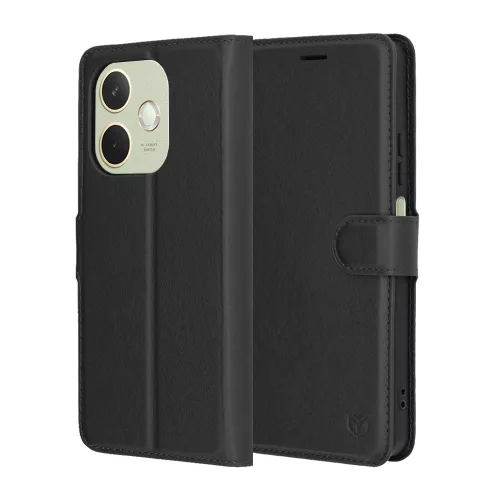 Techsuit - Leather Folio kinyitható tok - Oppo A5 Pro 4G / A5 Pro 5G - Fekete