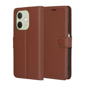   Techsuit - Leather Folio kinyitható tok - Oppo A5 Pro 4G / A5 Pro 5G - Barna
