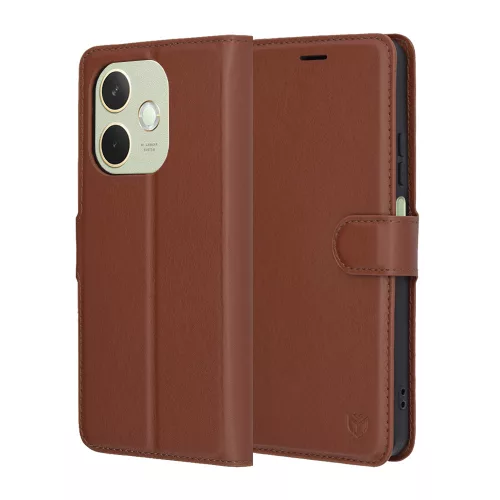 Techsuit - Leather Folio kinyitható tok - Oppo A5 Pro 4G / A5 Pro 5G - Barna