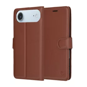  Techsuit - Leather Folio kinyitható tok - iPhone 17 Air - Barna