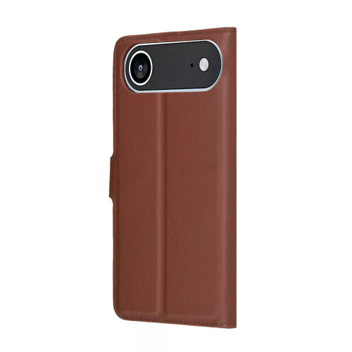 Techsuit - Leather Folio kinyitható tok - iPhone 17 Air - Barna
