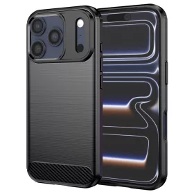 Techsuit - Carbon szilikon tok - iPhone 17 Pro - Fekete