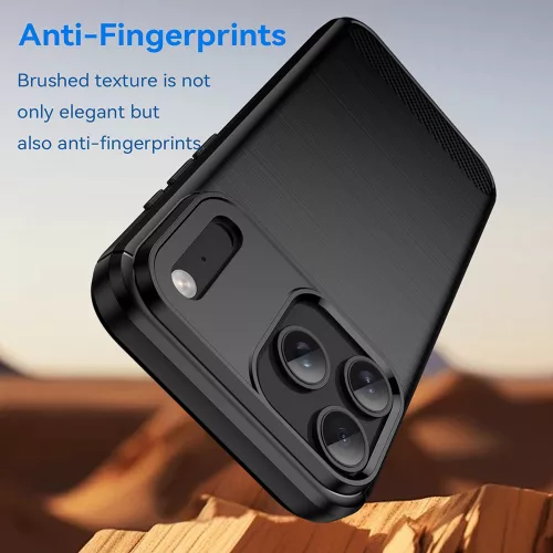 Techsuit - Carbon szilikon tok - iPhone 17 Pro - Fekete