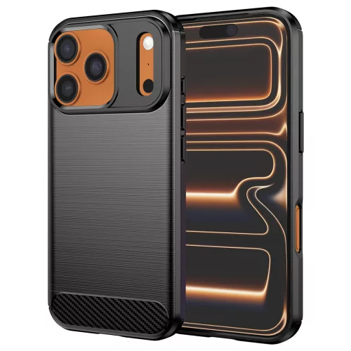 Techsuit - Carbon szilikon tok - iPhone 17 Pro Max - Fekete