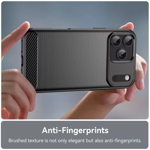 Techsuit - Carbon szilikon tok - iPhone 17 Pro Max - Fekete