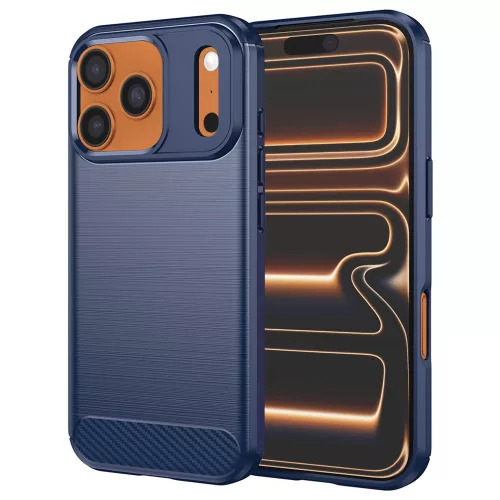 Techsuit - Carbon szilikon tok - iPhone 17 Pro Max - Kék