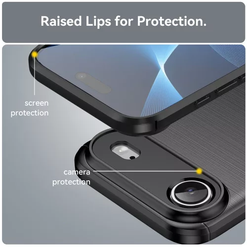 Techsuit - Carbon szilikon tok - iPhone 17 Air - Fekete