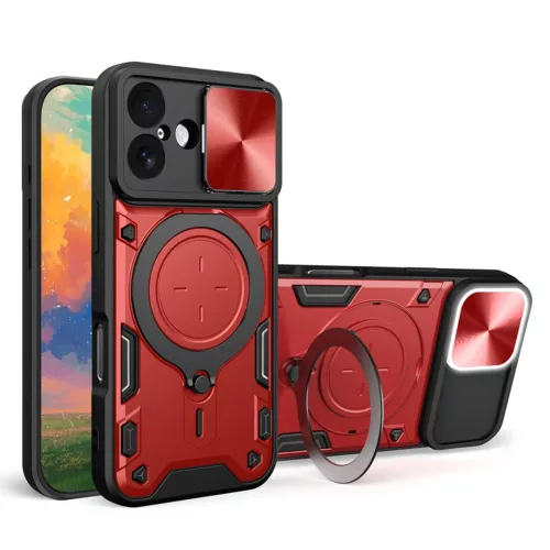 Techsuit - CamGuard Pro tok ütésálló tok - iPhone 17 - Piros