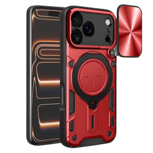 Techsuit - CamGuard Pro tok ütésálló tok - iPhone 17 Pro Max - Piros