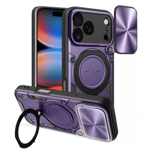 Techsuit - CamGuard Pro tok ütésálló tok - iPhone 17 Pro Max - Lila