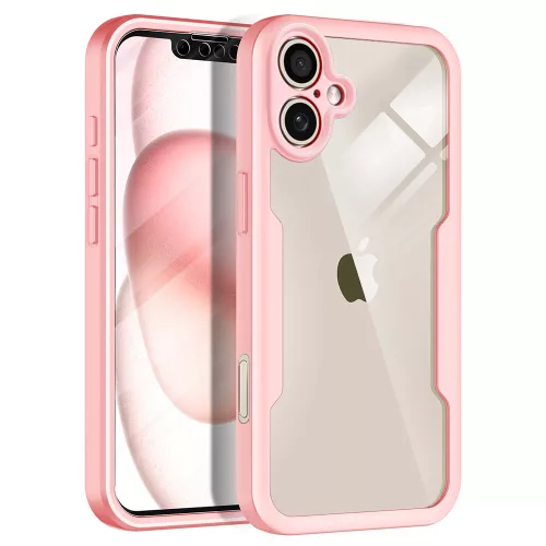 Techsuit - ColorVerse 360 tok kijelzővédővel - iPhone 17 - Rózsaszín