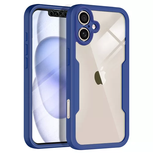 Techsuit - ColorVerse 360 tok kijelzővédővel - iPhone 17 - Kék