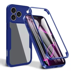   Techsuit - ColorVerse 360 tok kijelzővédővel - iPhone 17 Pro Max - Kék