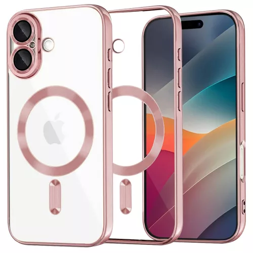Techsuit - Luxury Crystal MagSafe - iPhone 17 - Rózsaszín átlátszó