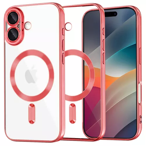 Techsuit - Luxury Crystal MagSafe tok - iPhone 17 - Piros átlátszó