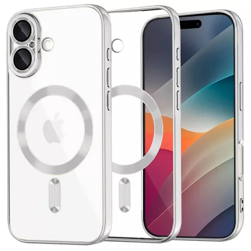 Techsuit - Luxury Crystal MagSafe - iPhone 17 - Ezüst átlátszó
