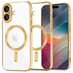   Techsuit - Luxury Crystal MagSafe tok - iPhone 17 - Arany átlátszó