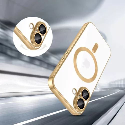 Techsuit - Luxury Crystal MagSafe tok - iPhone 17 - Arany átlátszó