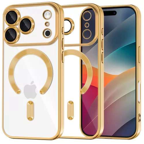 Techsuit - Luxury Crystal MagSafe - iPhone 17 Pro - Arany átlátszó