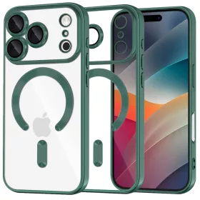   Techsuit - Luxury Crystal MagSafe tok - iPhone 17 Pro - Sötétzöld átlátszó