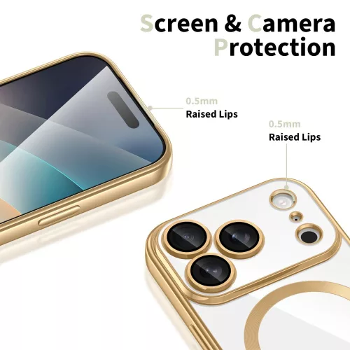 Techsuit - Luxury Crystal MagSafe tok - iPhone 17 Pro - Sötétzöld átlátszó