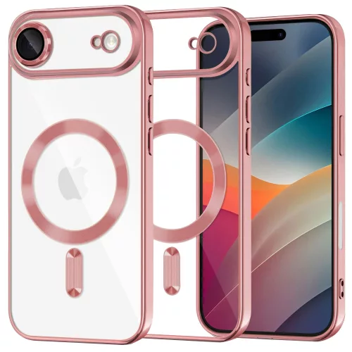 Techsuit - Luxury Crystal MagSafe tok - iPhone 17 Air - Rózsaszín átlátszó