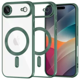   Techsuit - Luxury Crystal MagSafe tok - iPhone 17 Air - Sötétzöld átlátszó