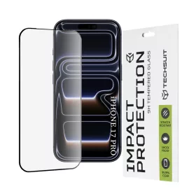   Techsuit - 111D Full Cover / Full Glue üvegfólia - iPhone 17 Pro - Fekete széllel