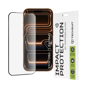  Techsuit - 111D Full Cover / Full Glue üvegfólia - iPhone 17 Pro Max - Fekete széllel