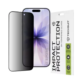   Techsuit - 111D Privacy betekintésgátló üvegfólia - iPhone 17 - Fekete