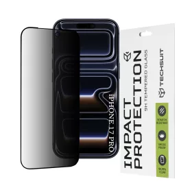   Techsuit - 111D Privacy betekintésgátló üvegfólia - iPhone 17 Pro - Fekete