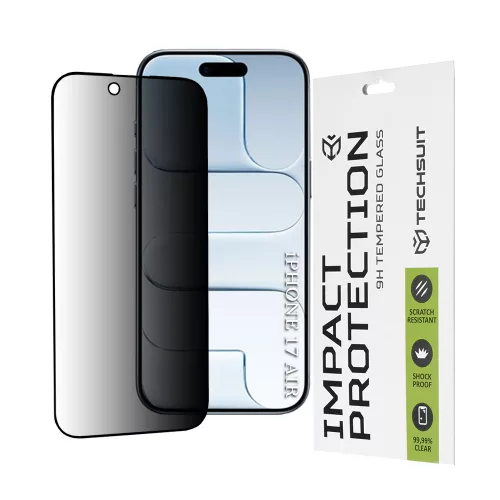Techsuit - 111D Privacy betekintésgátló üvegfólia - iPhone 17 Air - Fekete