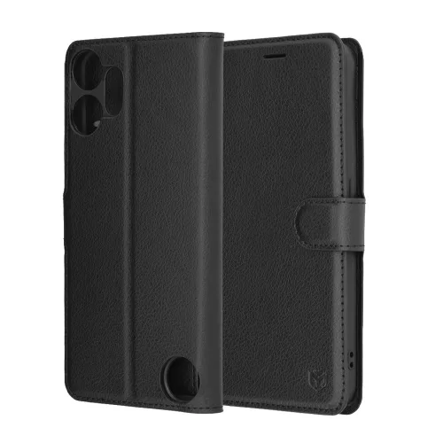Techsuit - Leather Folio kinyitható tok - Nothing CMF Phone 2 Pro - Fekete