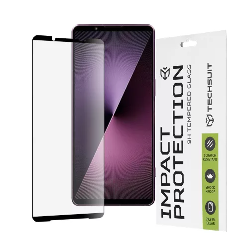 Techsuit - 111D Full Cover / Full Glue üvegfólia - Sony Xperia 1 VII - Fekete széllel
