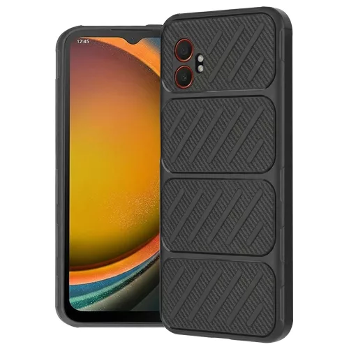 Techsuit - CarbonFiber szilikon tok - Samsung Galaxy Xcover7 Pro - Fekete