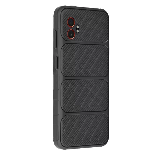 Techsuit - CarbonFiber szilikon tok - Samsung Galaxy Xcover7 Pro - Fekete