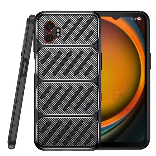 Techsuit - CarbonFiber szilikon tok - Samsung Galaxy Xcover7 Pro - Fekete