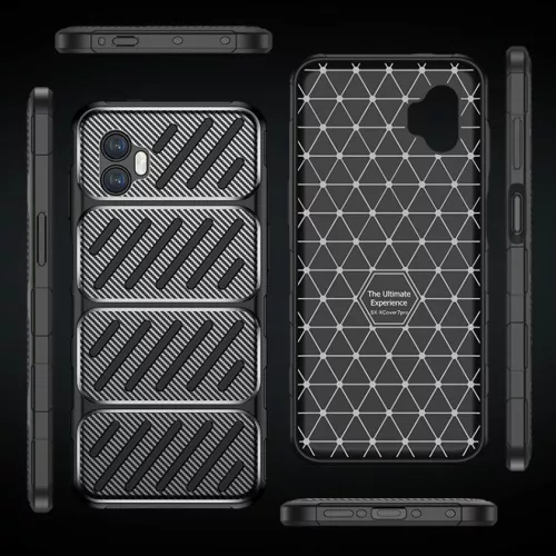 Techsuit - CarbonFiber szilikon tok - Samsung Galaxy Xcover7 Pro - Fekete