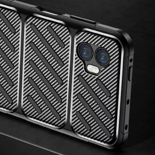 Techsuit - CarbonFiber szilikon tok - Samsung Galaxy Xcover7 Pro - Fekete