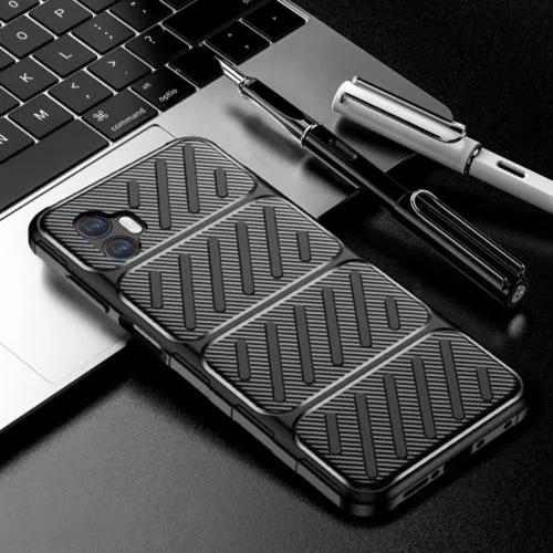 Techsuit - CarbonFiber szilikon tok - Samsung Galaxy Xcover7 Pro - Fekete