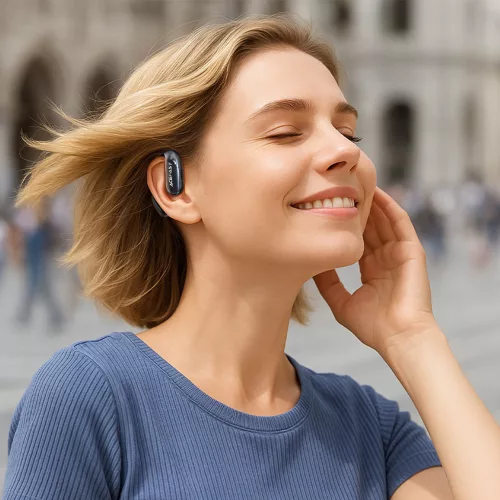 Acefast - Vezeték nélküli fülhallgató Acefit SE (FA005) - basszussal, Bluetooth V5.4, zajcsökkentéssel, HD hívásokkal, IPX4, 400mAh - fekete
